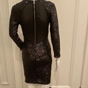 ALICE & OLiVIA Black Sequin Bodycon Mini Dress size 4